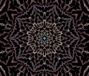 Preview wallpaper kaleidoscope, circle, shapes, abstraction, background, dark