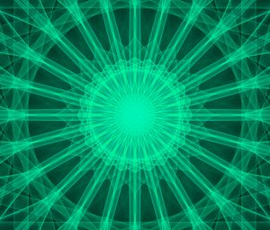 Preview wallpaper kaleidoscope, circles, pattern, lines, green