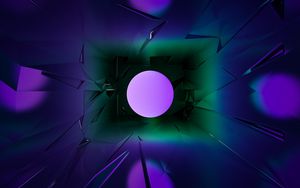 Preview wallpaper kaleidoscope, edges, circles, illusion, abstraction, purple