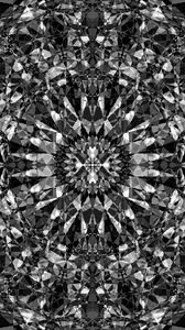 Preview wallpaper kaleidoscope, edges, fractal, abstraction, black and white