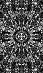 Preview wallpaper kaleidoscope, edges, fractal, abstraction, black and white