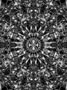 Preview wallpaper kaleidoscope, edges, fractal, abstraction, black and white