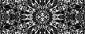 Preview wallpaper kaleidoscope, edges, fractal, abstraction, black and white