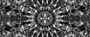 Preview wallpaper kaleidoscope, edges, fractal, abstraction, black and white