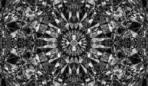 Preview wallpaper kaleidoscope, edges, fractal, abstraction, black and white