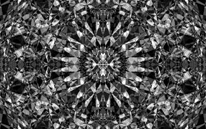 Preview wallpaper kaleidoscope, edges, fractal, abstraction, black and white