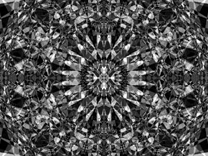 Preview wallpaper kaleidoscope, edges, fractal, abstraction, black and white