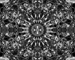 Preview wallpaper kaleidoscope, edges, fractal, abstraction, black and white