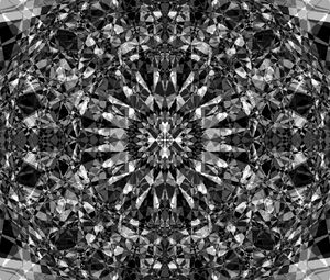 Preview wallpaper kaleidoscope, edges, fractal, abstraction, black and white