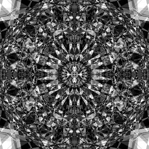 Preview wallpaper kaleidoscope, edges, fractal, abstraction, black and white