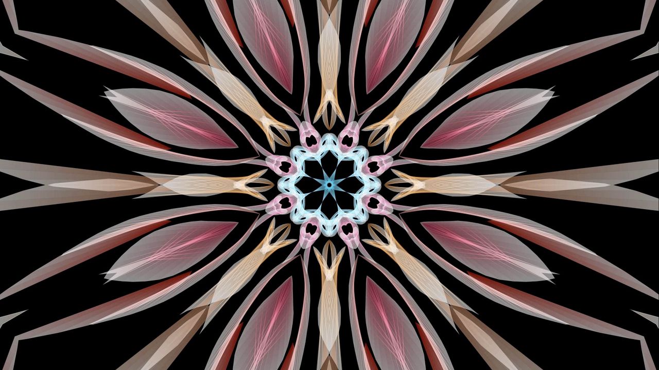 Wallpaper kaleidoscope, flower, shapes, abstraction