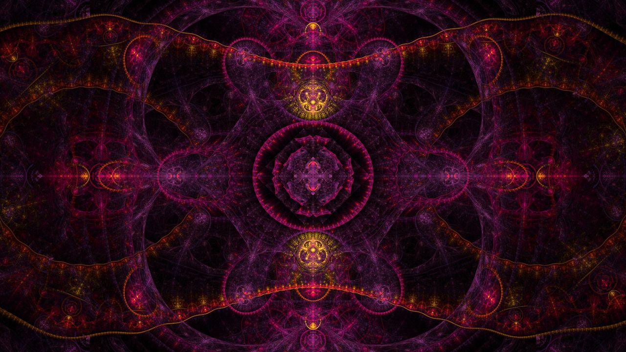 Wallpaper kaleidoscope, fractal, abstraction, purple, glow