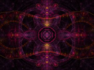 Preview wallpaper kaleidoscope, fractal, abstraction, purple, glow