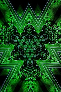 Preview wallpaper kaleidoscope, fractal, abstraction, green