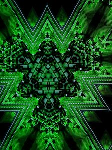 Preview wallpaper kaleidoscope, fractal, abstraction, green