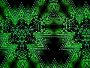 Preview wallpaper kaleidoscope, fractal, abstraction, green