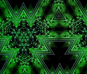 Preview wallpaper kaleidoscope, fractal, abstraction, green