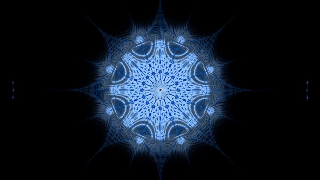 Wallpaper kaleidoscope, fractal, abstraction, blue, dark