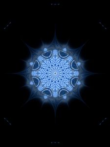 Preview wallpaper kaleidoscope, fractal, abstraction, blue, dark