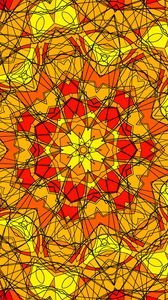 Preview wallpaper kaleidoscope, fractal, abstraction, yellow