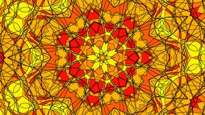 Preview wallpaper kaleidoscope, fractal, abstraction, yellow