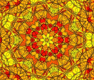 Preview wallpaper kaleidoscope, fractal, abstraction, yellow