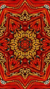 Preview wallpaper kaleidoscope, fractal, abstraction, background, red