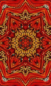 Preview wallpaper kaleidoscope, fractal, abstraction, background, red