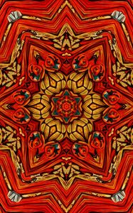 Preview wallpaper kaleidoscope, fractal, abstraction, background, red