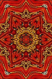 Preview wallpaper kaleidoscope, fractal, abstraction, background, red