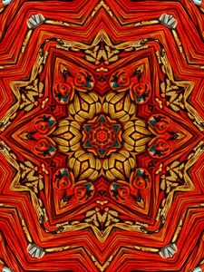 Preview wallpaper kaleidoscope, fractal, abstraction, background, red