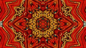 Preview wallpaper kaleidoscope, fractal, abstraction, background, red