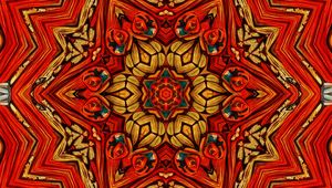Preview wallpaper kaleidoscope, fractal, abstraction, background, red