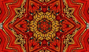 Preview wallpaper kaleidoscope, fractal, abstraction, background, red