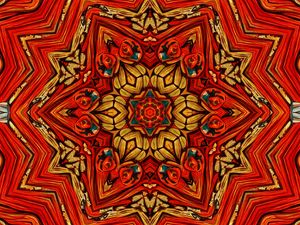 Preview wallpaper kaleidoscope, fractal, abstraction, background, red