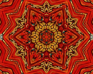 Preview wallpaper kaleidoscope, fractal, abstraction, background, red