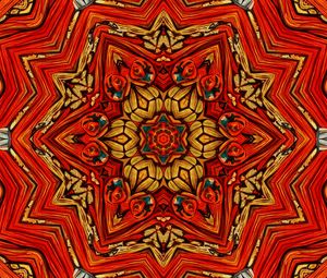 Preview wallpaper kaleidoscope, fractal, abstraction, background, red