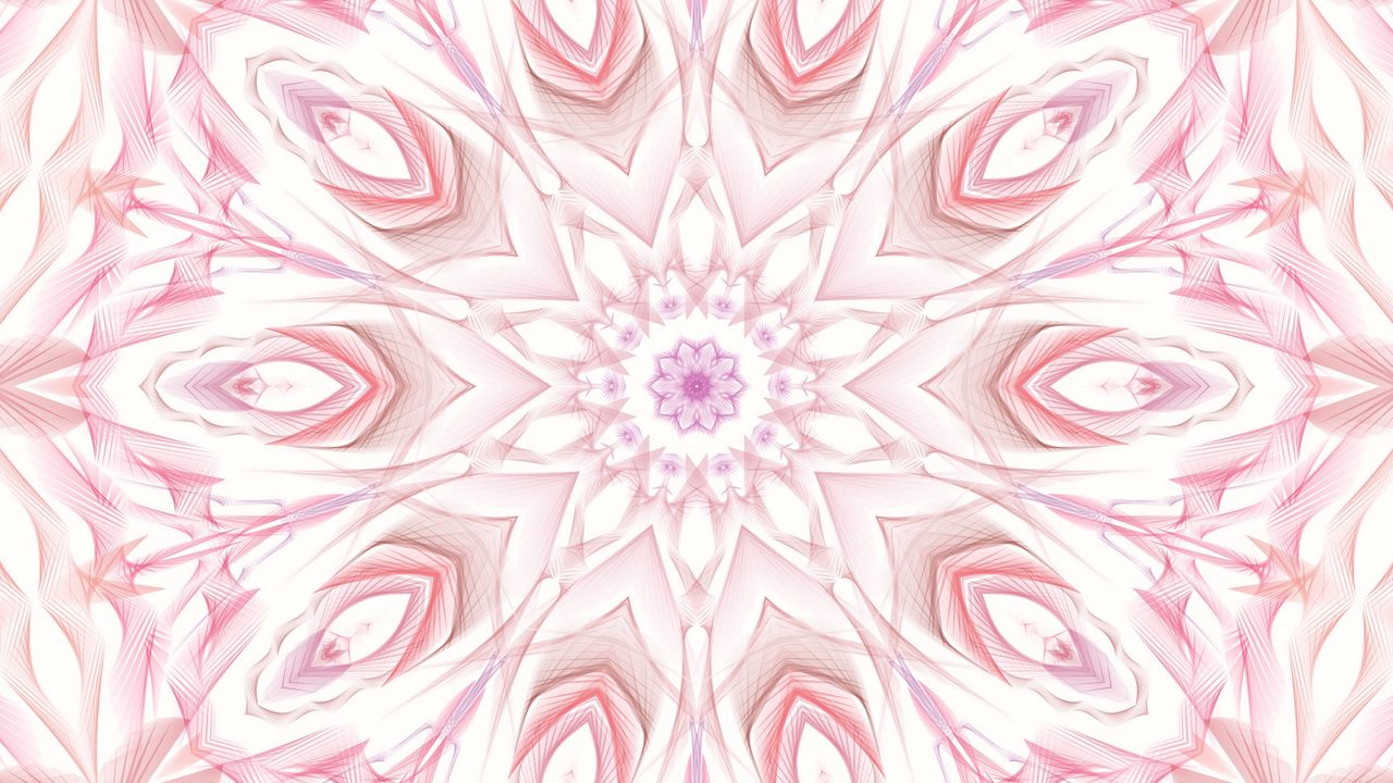 Wallpaper kaleidoscope, fractal, background, pink