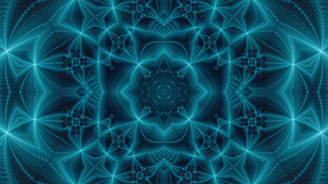 Wallpaper kaleidoscope, fractal, blue, abstraction