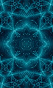 Preview wallpaper kaleidoscope, fractal, blue, abstraction