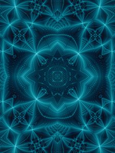 Preview wallpaper kaleidoscope, fractal, blue, abstraction