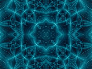 Preview wallpaper kaleidoscope, fractal, blue, abstraction