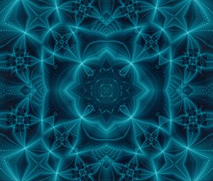 Preview wallpaper kaleidoscope, fractal, blue, abstraction