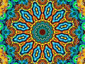 Preview wallpaper kaleidoscope, fractal, bright, colorful, background