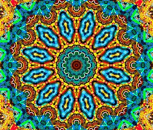 Preview wallpaper kaleidoscope, fractal, bright, colorful, background