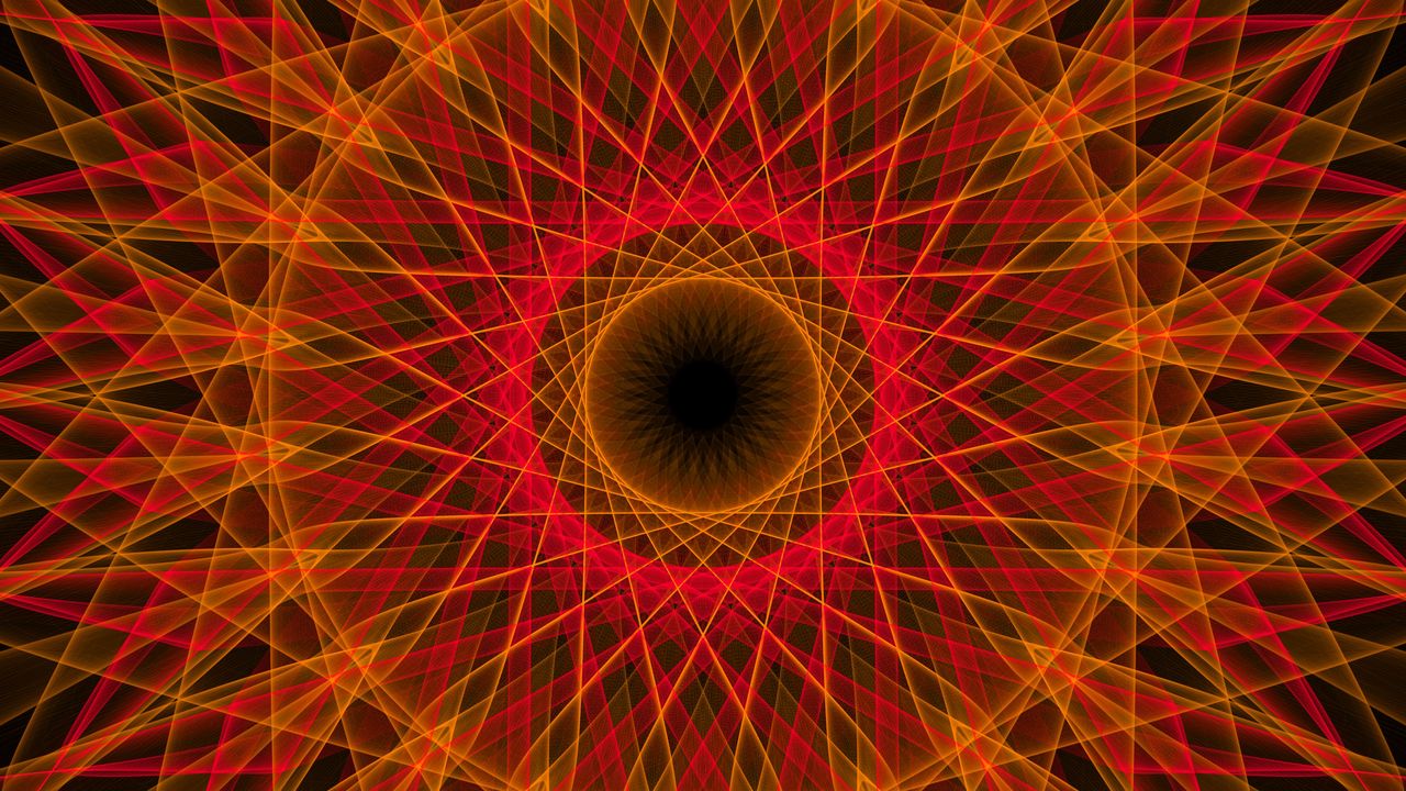 Wallpaper kaleidoscope, fractal, circle, lines, intersections