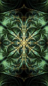 Preview wallpaper kaleidoscope, fractal, green, abstraction