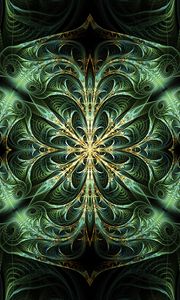 Preview wallpaper kaleidoscope, fractal, green, abstraction