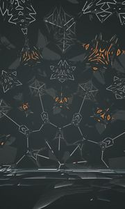 Preview wallpaper kaleidoscope, fractal, lines, abstraction, gray