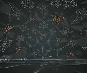 Preview wallpaper kaleidoscope, fractal, lines, abstraction, gray